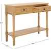 image:imageSAFAVIEH Furniture  Samantha 2Drawer Console Table  Vintage Grey  Solid Wood  Classic Storage Design  Ideal for Entryway Living Room Hallway 358W x 138D x 295H AMH5710ACamel