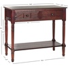 image:imageSAFAVIEH Furniture  Samantha 2Drawer Console Table  Vintage Grey  Solid Wood  Classic Storage Design  Ideal for Entryway Living Room Hallway 358W x 138D x 295H AMH5710ADark Cherry