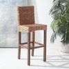 image:imageSAFAVIEH Furniture  Tobie Rattan Bar Stool  2953 Seat Height  Natural amp Golden Brown  Mango Wood  Coastal RattanSeat Design  Ideal for Kitchen Dining Room  Fully Assembled BST6500AHoney Brown Wash