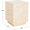 image:imageSAFAVIEH Home Collection  Juno Rectangle Mosaic Faux Mother of Pearl Side Table Modern Luxe Accent Table with Gold Base Fully Assembled TRB1009A