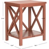 image:imageSafavieh American Homes Collection Candence Barley Cross Back End TableChocolate