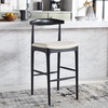image:imageSafavieh Home Collection Lionel Retro WalnutDark Grey Cushion 30inch Bar StoolBlackCreme