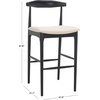 image:imageSafavieh Home Collection Lionel Retro WalnutDark Grey Cushion 30inch Bar StoolBlackCreme