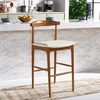 image:imageSafavieh Home Collection Lionel Retro WalnutDark Grey Cushion 30inch Bar StoolWalnutCream