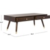 image:imageSafavieh Home Levinson MidCentury Modern Brown and Gold Cap 2drawer Coffee TableBrown