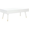 image:imageSafavieh Home Levinson MidCentury Modern Brown and Gold Cap 2drawer Coffee TableWhite  Gold