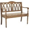 image:imageSAFAVIEH Furniture  Benjamin Bench  Quartz Grey  Solid Wood  Farmhouse HighBack Design  Ideal for Entryway Living Room Dining Room 171 Seat Height AMH6500COak