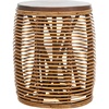 image:imageSAFAVIEH Furniture  Maui Rattan Drum Stool Table  Honey BrownWash amp Teak Brown  Rattan  Coastal Woven Design  Fully Assembled  Ideal for Living Room Bedroom Patio  Fully Assembled STL6500BHoney Brown Wash