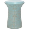 image:imageSafavieh Castle Gardens Collection Imperial Garden White Ceramic Garden StoolLight Aqua