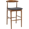 image:imageSafavieh Home Collection Lionel Retro WalnutDark Grey Cushion 30inch Bar StoolWalnutDark Grey