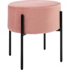 image:imageSafavieh Home Lisbon Glam Velvet Round Ottoman Dusty RoseBlackDusty Rose  Black
