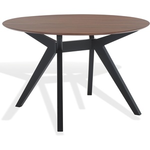 image:imageSAFAVIEH Couture Collection  Rhonda Walnut amp Black Round Wood Dining Table Modern TwoTone Design SFV6709BWalnutBlack