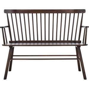 image:imageSAFAVIEH Furniture  Addison Loveseat  Grey  Solid Wood  Coastal Slatted Design  Ideal for Living Room Sunroom Bedroom 18 Seat Height AMH8513CDark Walnut