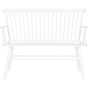 image:imageSAFAVIEH Furniture  Addison Loveseat  Grey  Solid Wood  Coastal Slatted Design  Ideal for Living Room Sunroom Bedroom 18 Seat Height AMH8513CWhite