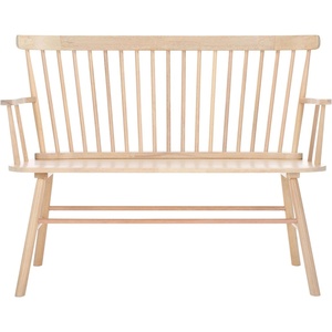 image:imageSAFAVIEH Furniture  Addison Loveseat  Grey  Solid Wood  Coastal Slatted Design  Ideal for Living Room Sunroom Bedroom 18 Seat Height AMH8513CWhite Washed