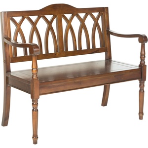 image:imageSAFAVIEH Furniture  Benjamin Bench  Quartz Grey  Solid Wood  Farmhouse HighBack Design  Ideal for Entryway Living Room Dining Room 171 Seat Height AMH6500CTeak