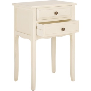 image:imageSAFAVIEH Furniture  Lori 2Drawer End Table  Pale Blue amp White Smoke  Solid Wood  Farmhouse Classic Design  Ideal for Living Room Entryway 181W x 13D x 268H  Fully Assembled AMH6576FWhite Birch