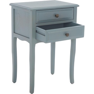 image:imageSAFAVIEH Furniture  Lori 2Drawer End Table  Pale Blue amp White Smoke  Solid Wood  Farmhouse Classic Design  Ideal for Living Room Entryway 181W x 13D x 268H  Fully Assembled AMH6576FBlue