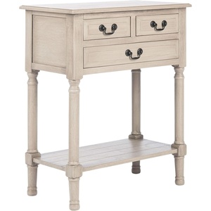 image:imageSAFAVIEH Furniture  Primrose 3Drawer Console Table  Distressed White  Solid Wood  Farmhouse Classic Design  Ideal for Entryway Living Room Hallway 235 W x 13 D x 295 H CNS5707AGreige