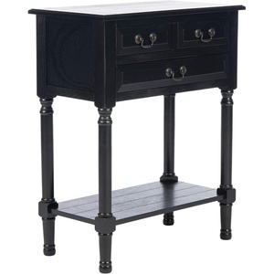 image:imageSAFAVIEH Furniture  Primrose 3Drawer Console Table  Distressed White  Solid Wood  Farmhouse Classic Design  Ideal for Entryway Living Room Hallway 235 W x 13 D x 295 H CNS5707ABlack