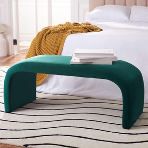 image:imageSAFAVIEH Furniture  Tenko Bench  Tan  Solid Wood  Modern Shearling Design  Ideal for Entryway Bedroom Living Room 185 Seat Height  Fully Assembled BCH1300GEmerald