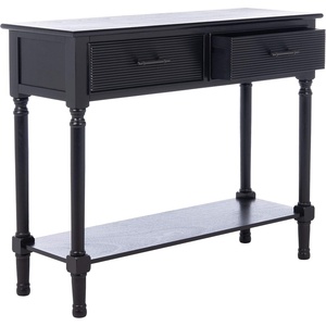image:imageSAFAVIEH Home Collection Ryder Black 2Drawer Bottom Shelf Console Table CNS5719BBlack