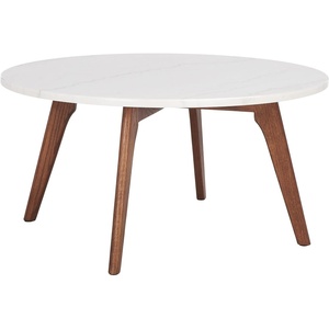 image:imageSAFAVIEH Home Collection Syrio MarbleWalnut Brown Round Coffee Table