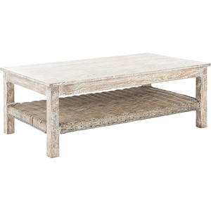 image:imageSafavieh FOX6535A Home Collection Minerva Rattan Coffee Table White Wash