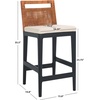 image:imageSAFAVIEH Furniture  Darin Counter Stool  Brown amp White  Solid Wood  Coastal Upholstered Design  Ideal for Kitchen Bar Area Dining Room  Fully Assembled BST4001DBrown WeavingBlackWhite Cushion