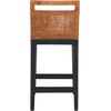 image:imageSAFAVIEH Furniture  Darin Counter Stool  Brown amp White  Solid Wood  Coastal Upholstered Design  Ideal for Kitchen Bar Area Dining Room  Fully Assembled BST4001DBrown WeavingBlackWhite Cushion