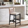 image:imageSAFAVIEH Furniture  Darin Counter Stool  Brown amp White  Solid Wood  Coastal Upholstered Design  Ideal for Kitchen Bar Area Dining Room  Fully Assembled BST4001DBrown WeavingBlackWhite Cushion