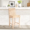 image:imageSAFAVIEH Furniture  Tobie Rattan Counter Stool  2362 Seat Height  Grey WhiteWash  Wood  Coastal RattanSeat Design  Ideal for Kitchen Bar Area Dining Room  Fully Assembled BST6501BNatural White Wash