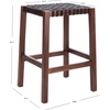 image:imageSAFAVIEH Home Capri Brown Wood and Leather 27inch Counter StoolBrown  Brown