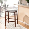 image:imageSAFAVIEH Home Capri Brown Wood and Leather 27inch Counter StoolBrown  Brown