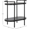 image:imageSAFAVIEH Home Collection  Inessa Black amp Clear Oval 2Tier Bar Cart Modern Metal Serving Cart Sleek Entertaining Design BCT2503EBlackBlack