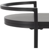 image:imageSAFAVIEH Home Collection  Inessa Black amp Clear Oval 2Tier Bar Cart Modern Metal Serving Cart Sleek Entertaining Design BCT2503EBlackBlack