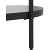 image:imageSAFAVIEH Home Collection  Inessa Black amp Clear Oval 2Tier Bar Cart Modern Metal Serving Cart Sleek Entertaining Design BCT2503EBlackBlack