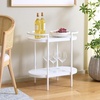 image:imageSAFAVIEH Home Collection  Inessa Black amp Clear Oval 2Tier Bar Cart Modern Metal Serving Cart Sleek Entertaining Design BCT2503EWhite