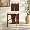 image:imageSAFAVIEH Home Collection  Kieran Modern Counter Stool 25inch Seat Height Cream Boucle Seat amp Black Solid Wood Frame BST8803ACreamWalnut