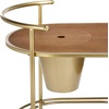 image:imageSAFAVIEH Home Collection Alora Brushed GoldNatural 2Tier Bar Serving Cart with Bucket for Entertaining Living Room Kitchen