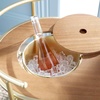 image:imageSAFAVIEH Home Collection Alora Brushed GoldNatural 2Tier Bar Serving Cart with Bucket for Entertaining Living Room Kitchen