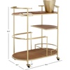 image:imageSAFAVIEH Home Collection Alora Brushed GoldNatural 2Tier Bar Serving Cart with Bucket for Entertaining Living Room Kitchen