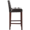 image:imageSAFAVIEH Home Collection Thompson Sky Blue Espresso 30inch Nailhead Trim Tufted Kitchen Breakfast Nook Dining Pub Bar StoolBrown