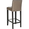 image:imageSAFAVIEH Home Collection Thompson Sky Blue Espresso 30inch Nailhead Trim Tufted Kitchen Breakfast Nook Dining Pub Bar StoolClay