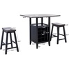 image:imageSafavieh Home Emeric Dark Espresso and Black Oak 3piece Drop Leaf Table Storage Rack Pub SetBrown  Black