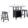 image:imageSafavieh Home Emeric Dark Espresso and Black Oak 3piece Drop Leaf Table Storage Rack Pub SetBrown  Black