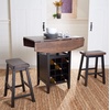 image:imageSafavieh Home Emeric Dark Espresso and Black Oak 3piece Drop Leaf Table Storage Rack Pub SetBrown  Black