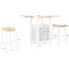 image:imageSafavieh Home Emeric Dark Espresso and Black Oak 3piece Drop Leaf Table Storage Rack Pub SetNatural  White
