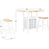 image:imageSafavieh Home Emeric Dark Espresso and Black Oak 3piece Drop Leaf Table Storage Rack Pub SetNatural  White
