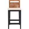 image:imageSAFAVIEH Furniture  Darin Counter Stool  Brown amp White  Solid Wood  Coastal Upholstered Design  Ideal for Kitchen Bar Area Dining Room  Fully Assembled BST4001DBrown WeavingBlackWhite Cushion